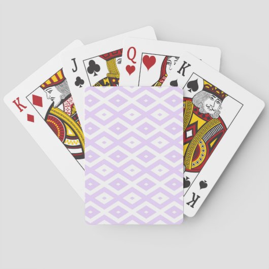 Jeu De Cartes Lilac motif de diamants violet et blanc (dos)