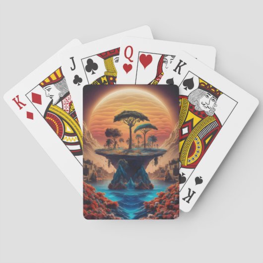 Jeu De Cartes L'île au coucher du soleil. (dos)