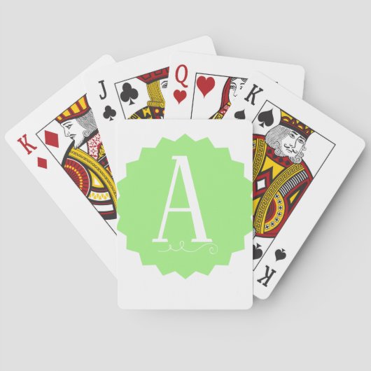 Jeu De Cartes Lime Green Initial Classic Playing Cards (dos)