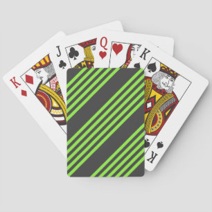 Jeu De Cartes Lime vert et charbon de bois cinq bandes motif