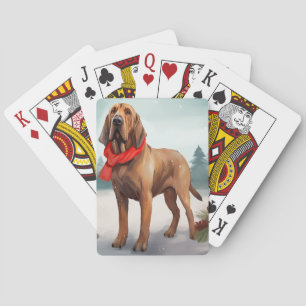 Jeu De Cartes Limier de sang dans la neige Noël
