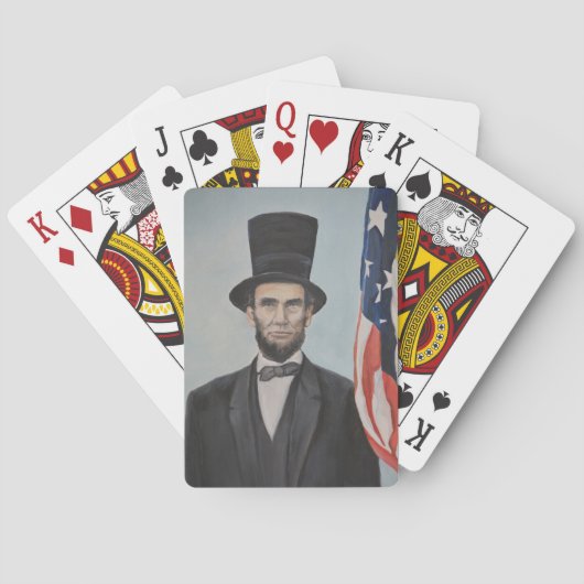 Jeu De Cartes Lincoln avec Drapeau Portrait Art Jouer des cartes (dos)