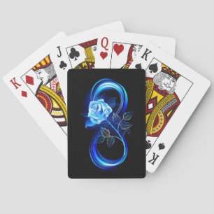 Jeu De Cartes L'infini lumineux avec une rose bleue