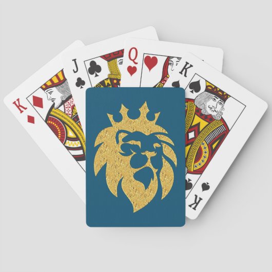 Jeu De Cartes Lion Avec Couronne - Style Or 1 (dos)