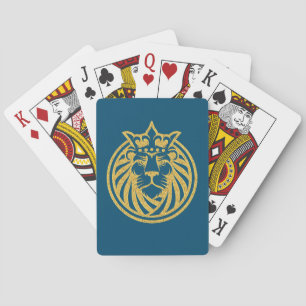 Jeu De Cartes Lion Avec Couronne - Style Or 4