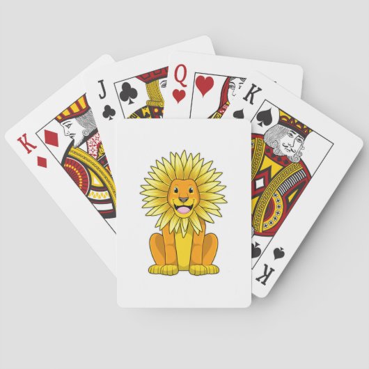 Jeu De Cartes Lion avec Fleur de tournesol (dos)