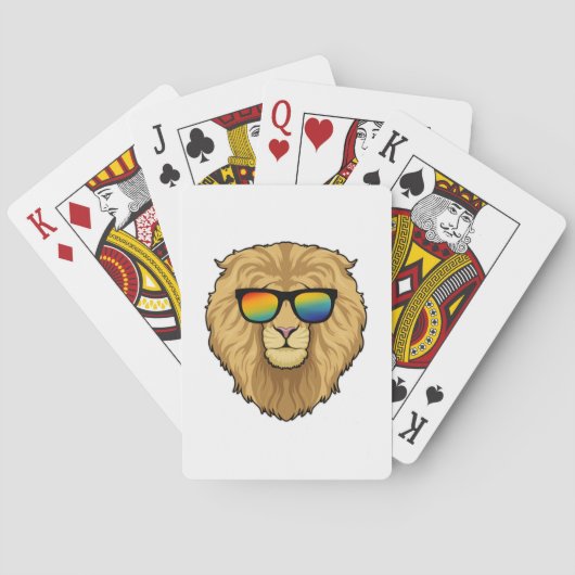 Jeu De Cartes Lion avec lunettes de soleil (dos)