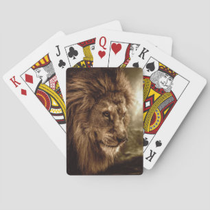 Jeu De Cartes Lion contre le ciel orageux