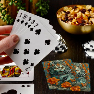 Jeu De Cartes Lion de la sagesse de la grippe Jouer des cartes