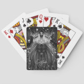 Jeu De Cartes Lion d'étoile avec monogramme de couronne (dos)