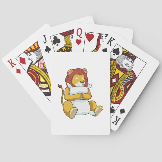 Jeu De Cartes Lion dormant avec Coussin (dos)