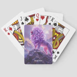 Jeu De Cartes Lion Fantastique Mignon en Améthyste Violette
