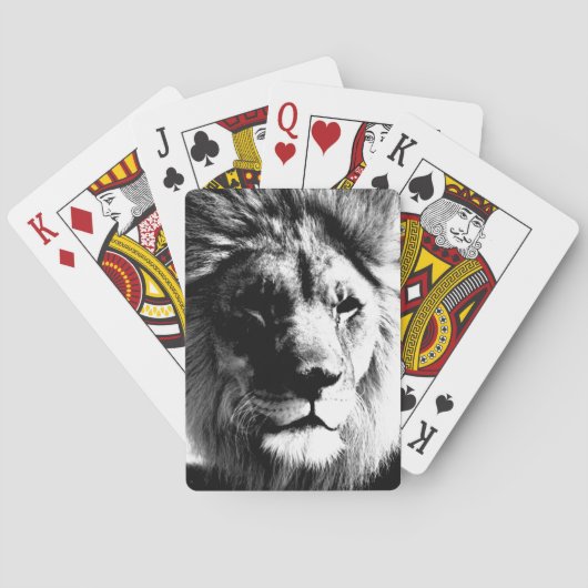 Jeu De Cartes Lion noir et blanc (dos)
