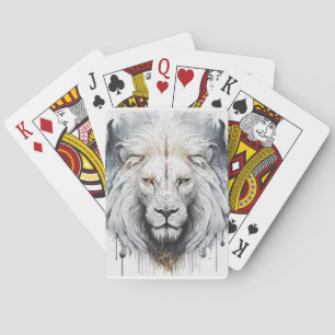 Jeu De Cartes Lion Portrait Animal Peinture Faune À L'Extérieur