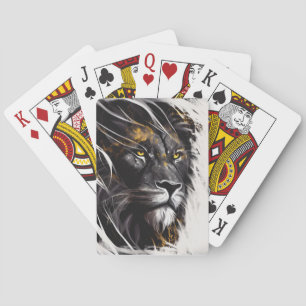 Jeu De Cartes Lion Portrait Animal Peinture Faune Aventure