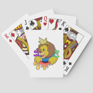 Jeu De Cartes Lion roi avec couronne