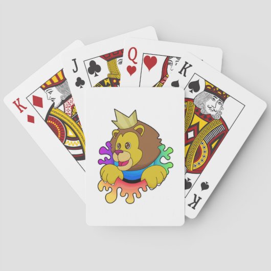 Jeu De Cartes Lion roi avec couronne (dos)