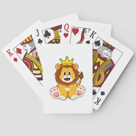 Jeu De Cartes Lion roi avec couronne (dos)