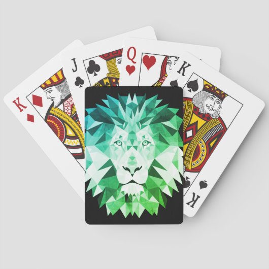 Jeu De Cartes Lion vert géométrique (dos)