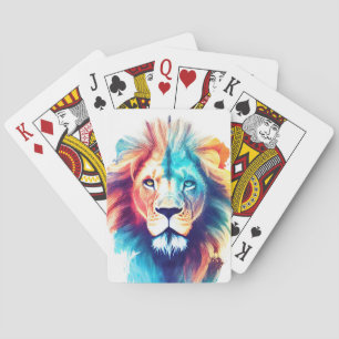 Jeu De Cartes Lion Wild Nature Animal Couleur Art Peinture