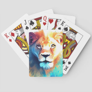 Jeu De Cartes Lion Wild Nature Animal Couleur Art Peinture