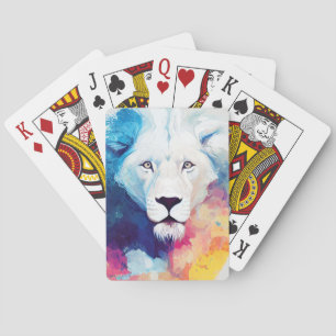 Jeu De Cartes Lion Wild Nature Animaux Couleurs Art Peinture