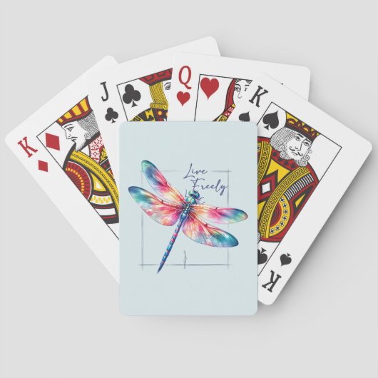 Jeu De Cartes Live Freely - Dragonfly Colorful Inspirational (dos)