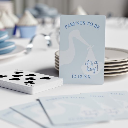 Jeu De Cartes Livraison de la cigogne Baby shower Garçon bleu Jo