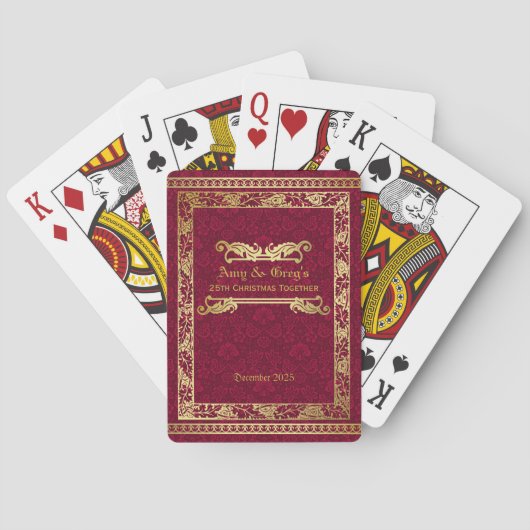 Jeu De Cartes Livre classique Couverture Gold Foliage Crimson Da (dos)