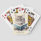 Jeu De Cartes Livre drôle Lunettes de chat Nom monogramme (dos)