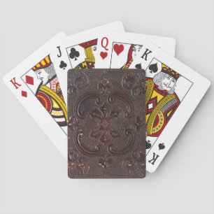 Jeu De Cartes Livre en cuir ancien déchu