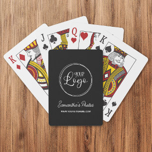 Jeu De Cartes Logo de société minimaliste noir et blanc Promo