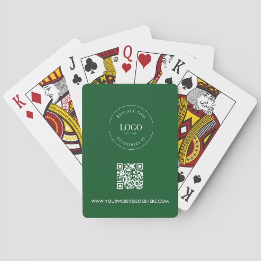 Jeu De Cartes LOGO Entreprise QR CODE Vert (dos)