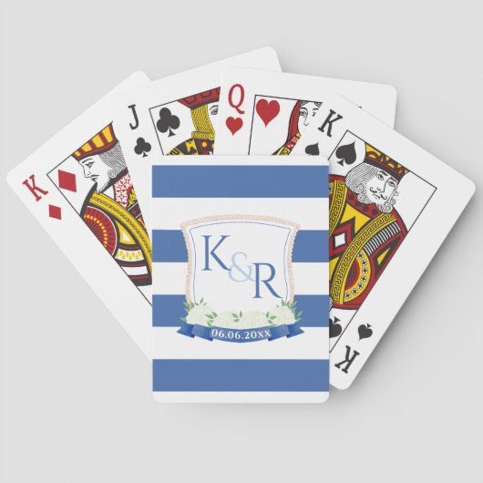 Jeu De Cartes Logo Nautique Mariage Bleu Et Blanc (dos)