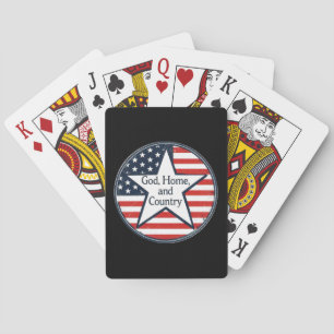 Jeu De Cartes logo patriote américain Dieu Maison Pays drapeau a