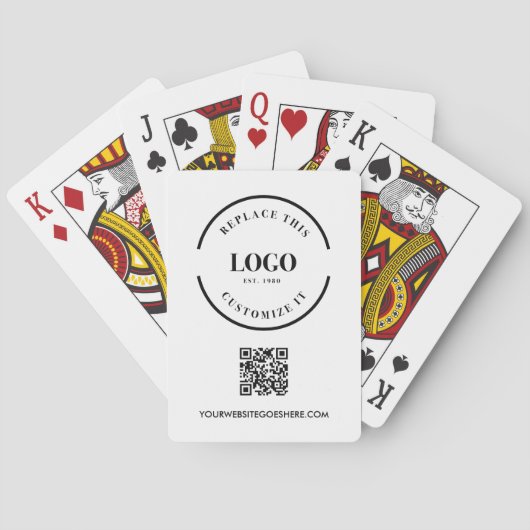 Jeu De Cartes Logo simple Avec site Web QR Code promotion commer (dos)