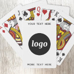 Jeu De Cartes Logo Simple Avec Texte Professionnel Promotionnel<br><div class="desc">Ajoutez votre propre logo et le choix du texte à cette conception unisexe. Supprimez le texte supérieur ou inférieur si vous préférez. Minimaliste et professionnel. Excellent comme un produit promotionnel pour vos clients et clients.</div>