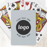 Jeu De Cartes Logo Simple Avec Texte Professionnel Promotionnel<br><div class="desc">Ajoutez votre propre logo et le choix du texte à cette conception. Supprimez le texte supérieur ou inférieur si vous préférez. Minimaliste et professionnel. Idéal pour un produit promotionnel pour vos clients et clients. Votre logo sera coupé en cercle. Pour les autres versions,  consultez la collection.</div>