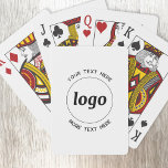 Jeu De Cartes Logo Simple Avec Texte Professionnel Promotionnel<br><div class="desc">Ajoutez votre propre logo et le choix du texte à cette conception. Supprimez le texte supérieur ou inférieur si vous préférez. Minimaliste et professionnel. Idéal pour un produit promotionnel pour vos clients et clients. Votre logo sera coupé en cercle. Pour les autres versions,  consultez la collection.</div>