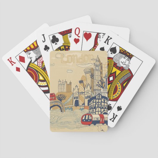 Jeu De Cartes London Doodle Scene (dos)