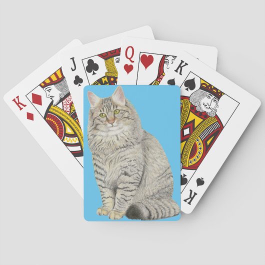 Jeu De Cartes Longhair Tabby Chat Vélos Jouer Cartes (dos)