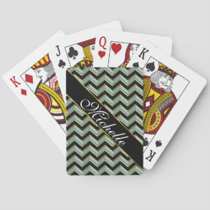Jeu De Cartes L'or noir Teal zigzaguent