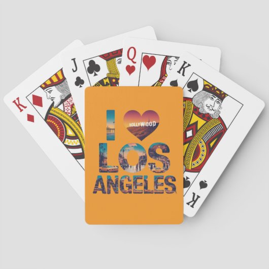 Jeu De Cartes Los Angeles Skyline Sunset & Hollywood Typographie (dos)