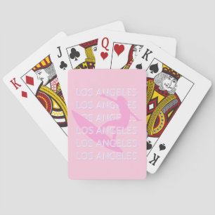 Jeu De Cartes Los Angeles Travel Art, Californie, Rose, Preppy