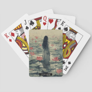 Jeu De Cartes Lotus mélancolique Aquarelle Brumeuse (1)