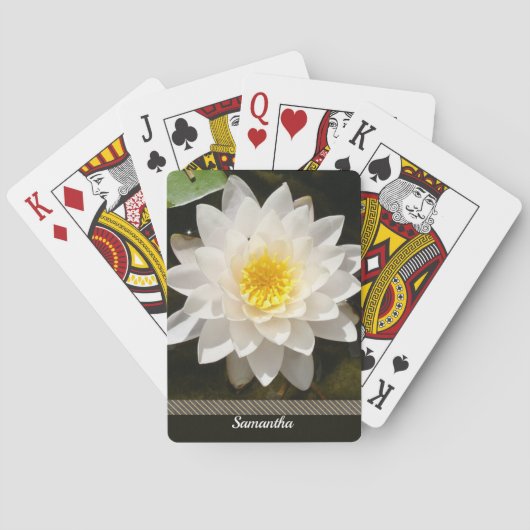 Jeu De Cartes Lotus Nénuphar Blanc Flottant (dos)