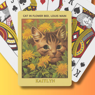 Jeu De Cartes Louis Wain Chats en Lit Fleur Personnalisé