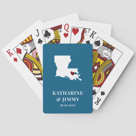 Jeu De Cartes Louisiana Wedding Favor Deck of Cards, State Map (dos)