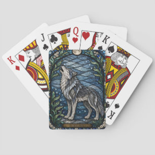 Jeu De Cartes Loup Forêt d'Hiver Illumina Vitrail