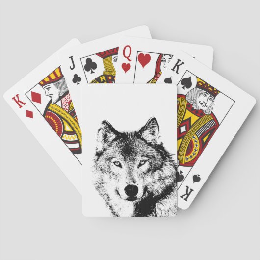 Jeu De Cartes Loup noir et blanc (dos)